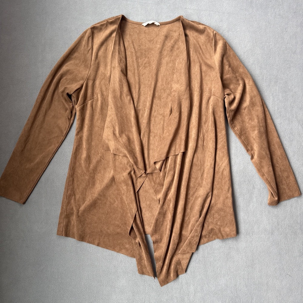 Soft Surroundings Cardigan Womens Medium
Brown Faux Suede Open Front Drapedβ